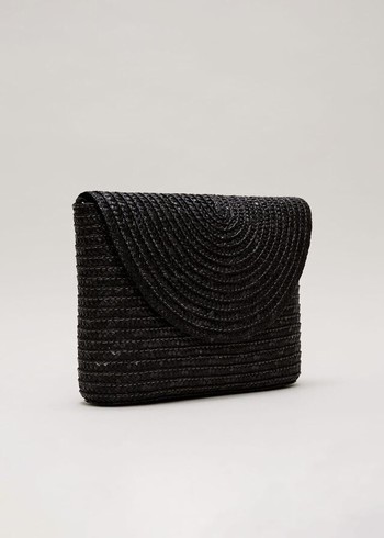 Phase Eight Oversized Straw Bags Black Australia | YA0487235